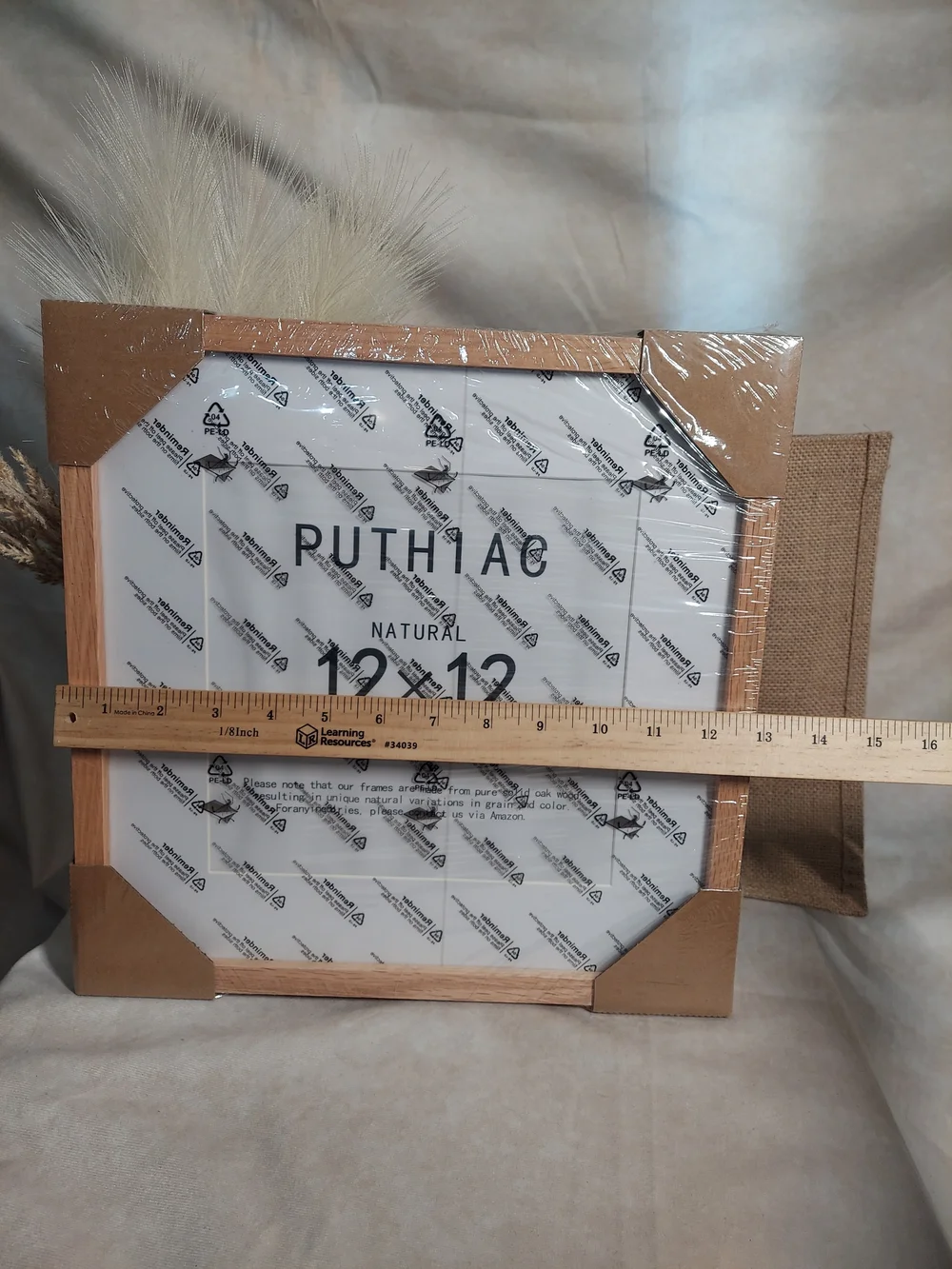 PUTHIAC 12x12 Solid Oak Wood Picture Frame Natural Minimalist NIB